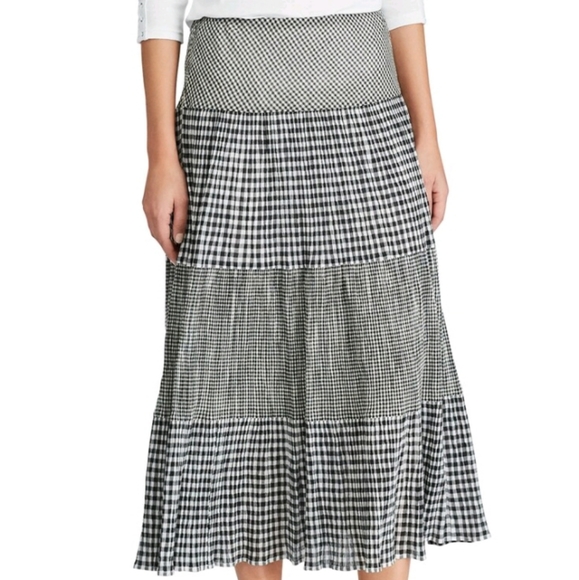 🖤 XL, XXL white black gingham A line maxi - Picture 1 of 5